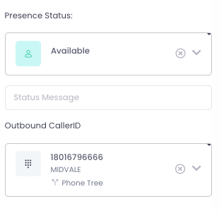 The drop down menu under “Outbound CallerID” shows what your current CallerID is. To change this, cl