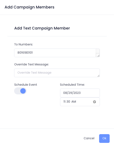 7. Navigate back to Scheduled Campaigns and click the green play button to activate