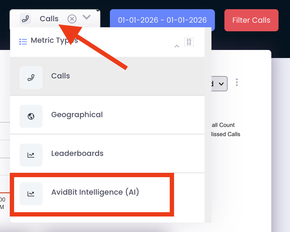 1. Navigate to Apps -> Call History. To the left of the Date Range and Filter button in the top righ